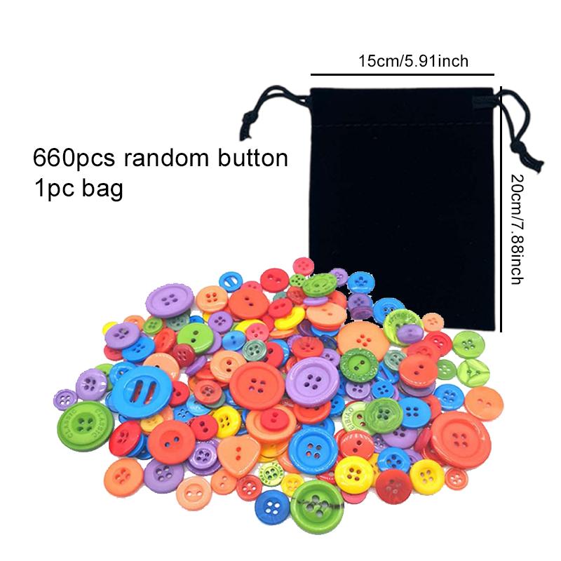 100/660PCS Colorful Mixed Resin Buttons with Bag DIY Sewing Supplies Clothing Accessories Material Household Handmade TMZ