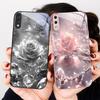 Ice crystal-colored roses For Samsung A01 02 03 Core 04 05 06 10 12 13 14 5G 15 16 M02 12 Note 8 9 10 20 glass Ultra phone case