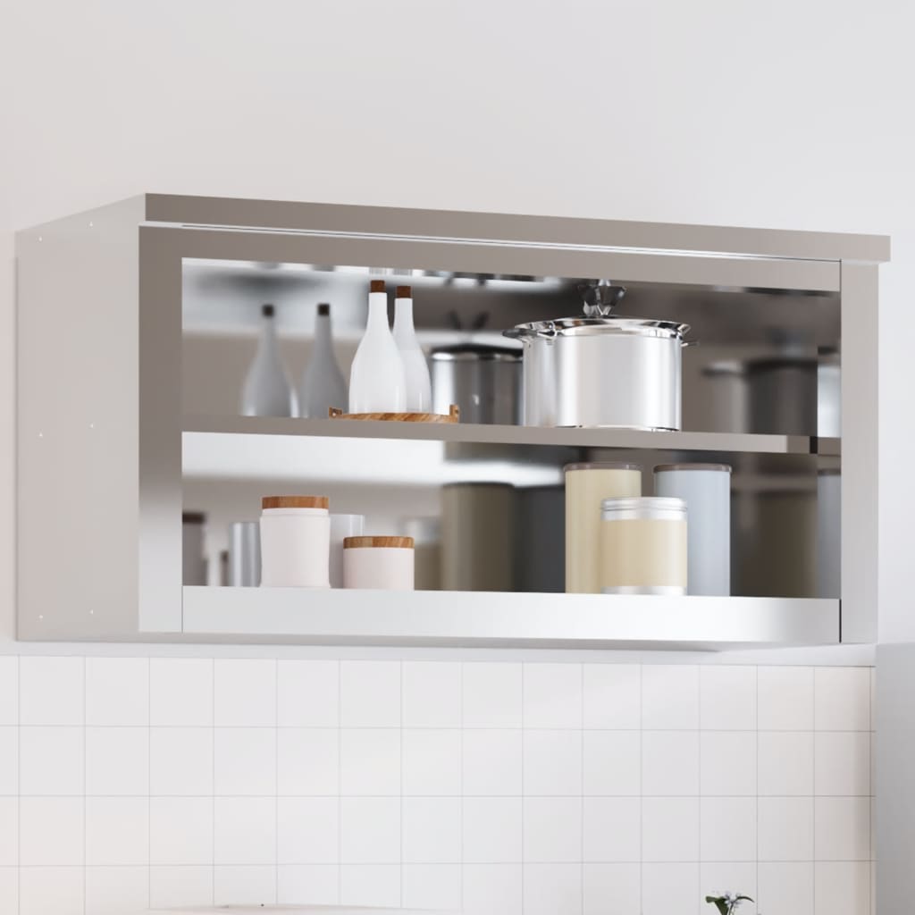 Vidaxl Hängende Küchenschrank mit Regal Edelstahl