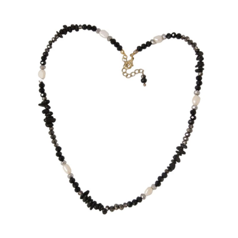 Objet213 Zigzag Off Black Natural Stone Necklace