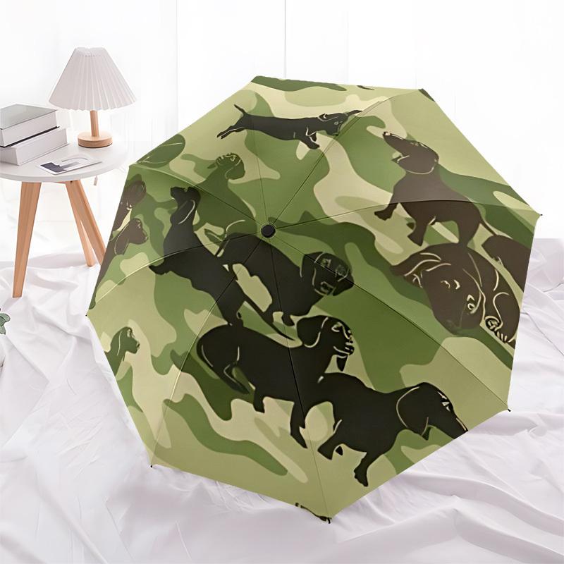 1pc Camouflage Dachshund Pattern Automatic Open/Close Umbrella - Compact Travel Umbrella, Gift for Birthday, Christmas, Anniversar yy251208167