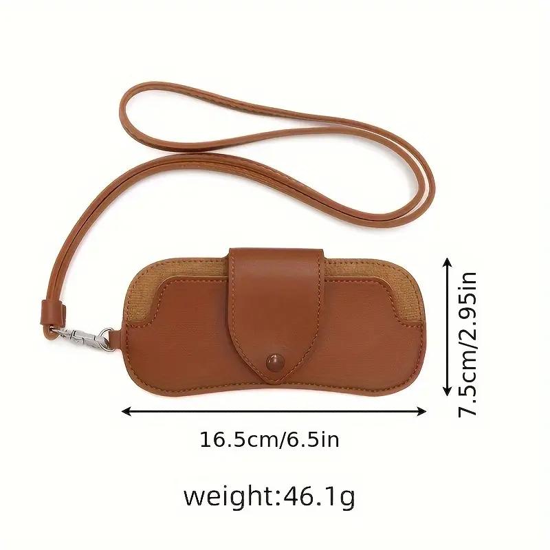 Retro Glasses Storage Bag Can Be Hung Around The Neck for Travel Sunglasses Glasses Case with Detachable Shoulder Strap To Prevent Lost Glasses Case