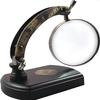 Antique Desk Magnifying Glass Vintage Map Reader Lens Brass Folding22.86 X15.24cm Brass