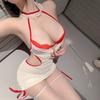 Sexy Sweet Nurse Pure Desire Cosplay Perspective Hanging Neck Hip Skirt Hot Sexy Lingerie Women