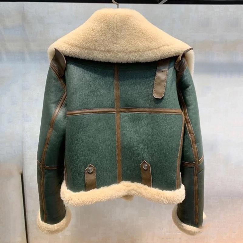 Large size women's winter clothing new fat sister big lapel thickened short fur integrated cashmere jacket tide