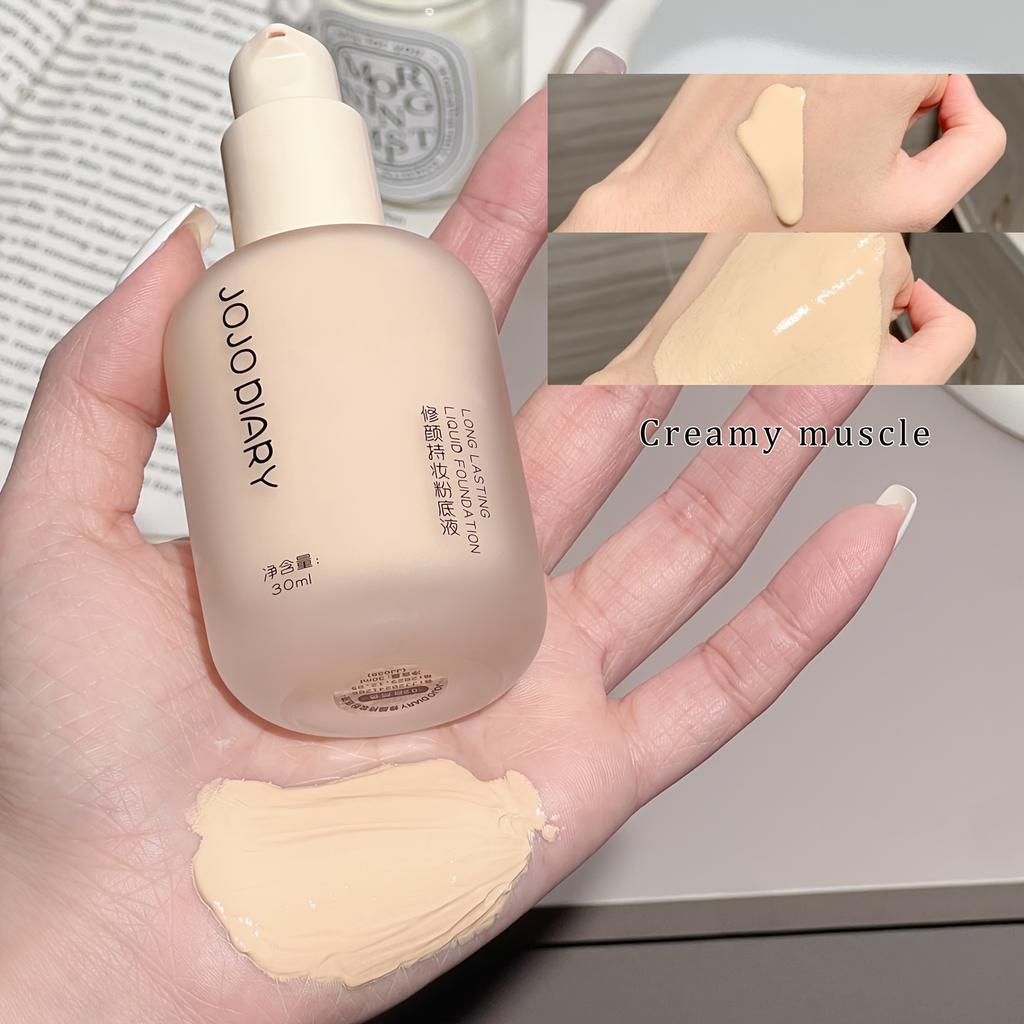Liquid Foundation Natural Finish Light To Medium Coverage, Waterproof & Sweat-Resistant, Long-Lasting Makeup Cream Easy To Apply & Blend