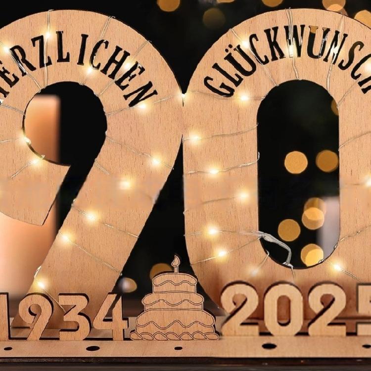 Elegant Wooden Number Figurine with LED Light String Stand for Birthday and Wedding Wood Sign Guest Book DIY Art Crafts