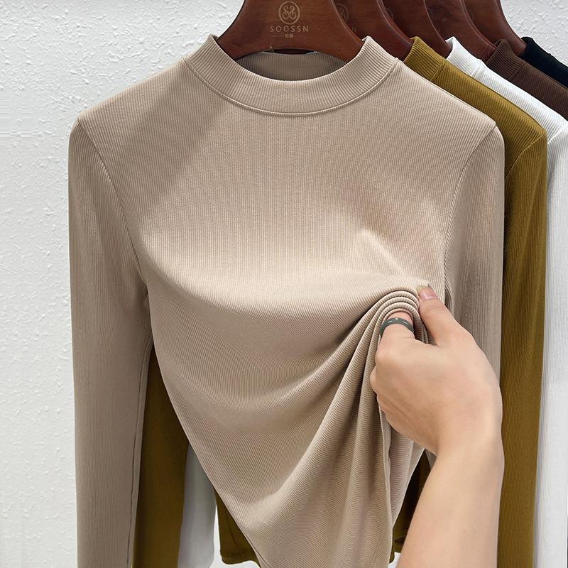 Semi-turtleneck Bottoming Shirt Women's Summer New Women's Clothing Basic Long-sleeved Women's Modal Top