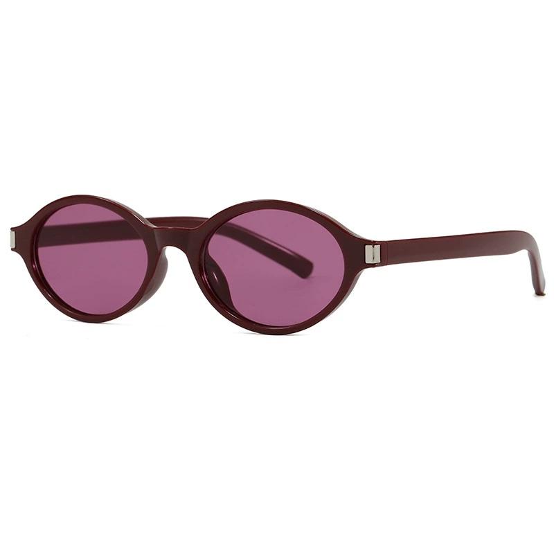 

New Women s Sunglasses Designer Popular Fashion Shades Men Punk Sun Glasses UV400 Vintage Trending Retro Oval Eyewear as shown красный