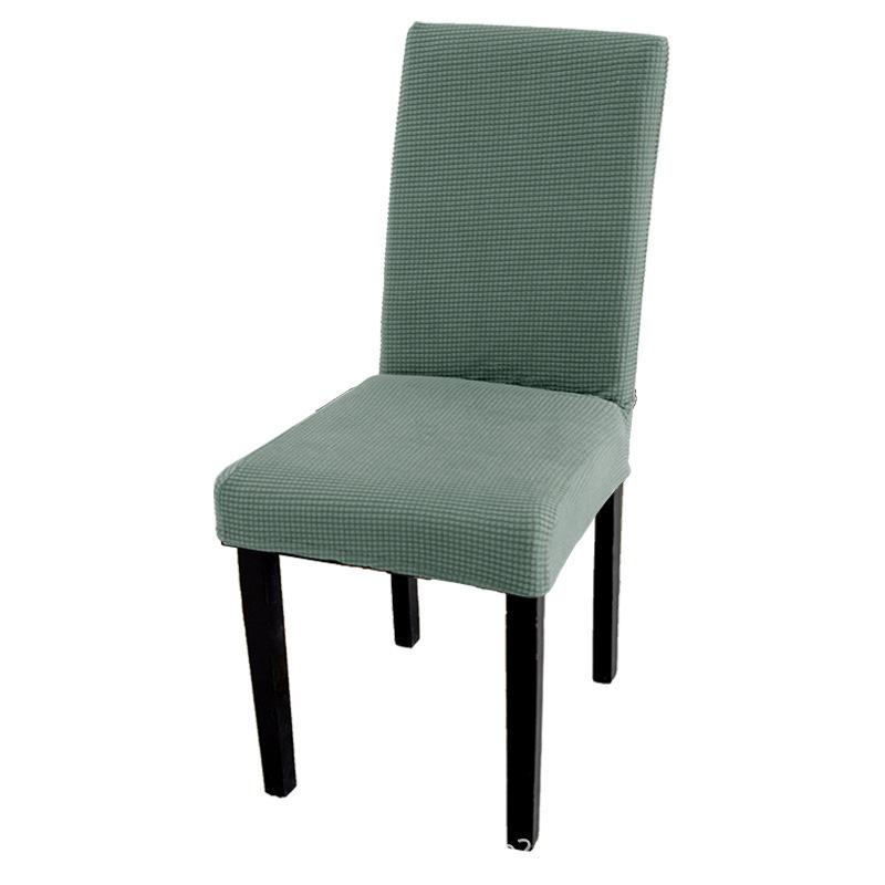 Karierte Polar-Fleece Einteilige Elastische Stuhlhülle Esszimmer Sitzbezug Schmutzabweisend Heim Restaurant Stuhlhussen
