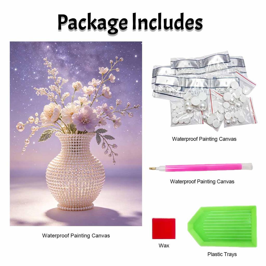 Handmade Pearl Painting Kit Elegant Flowers DIY Frameless 3D Bead Art Canvas Creative Leisure Home Decoration Gift