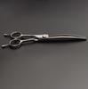 High Quality 7.25 Inch 66 Tooth Japan 440C Stainless Steel Pet Cutting Shears Left Handed Curved Thinning Scissors