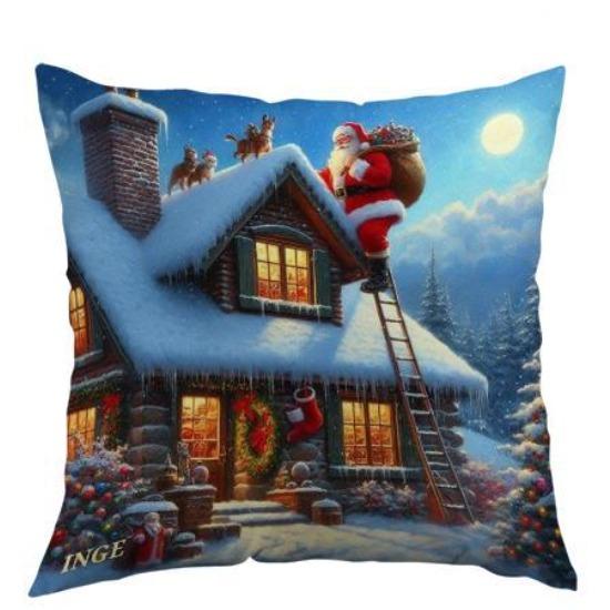 Christmas Pillow Cover for Home Cartoon Sofa Cushion Cover Printed Living Room Decoration Pillow Cover