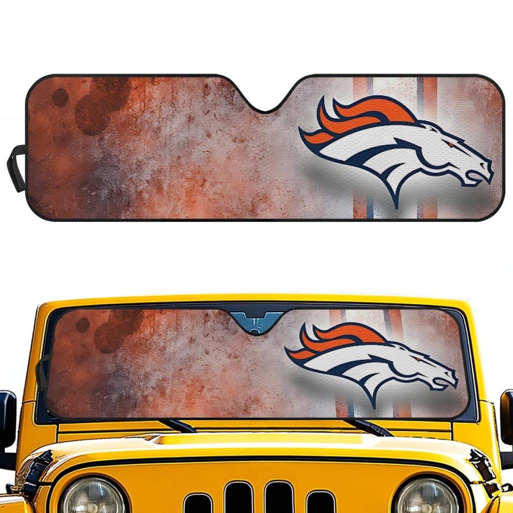 Denver Broncos Custom Car Sunshade - Front Windshield Heat Insulation Image Print