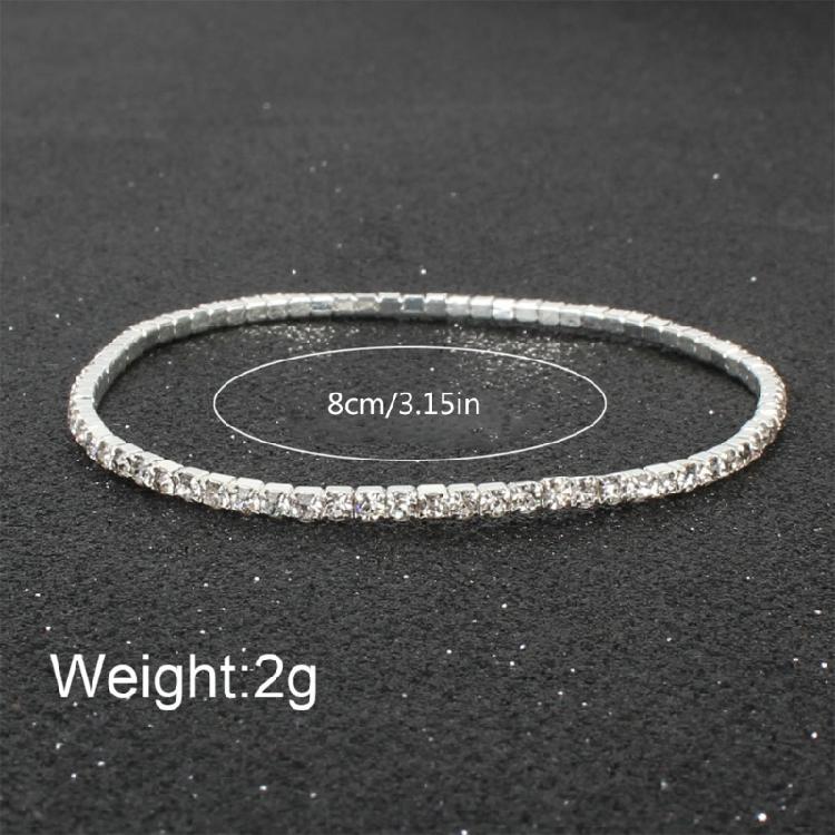9Pcs Stackable Elastic Crystal Bead Bracelet Rhinestones Handchain Fashionable Stretch Wristchains Jewelry for Women