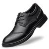 Men Top Layer Business Leather Shoes Brand Breathable Dress Casual Shoes Shock-Absorbing Footwear Plush and Warm Leather Shoes