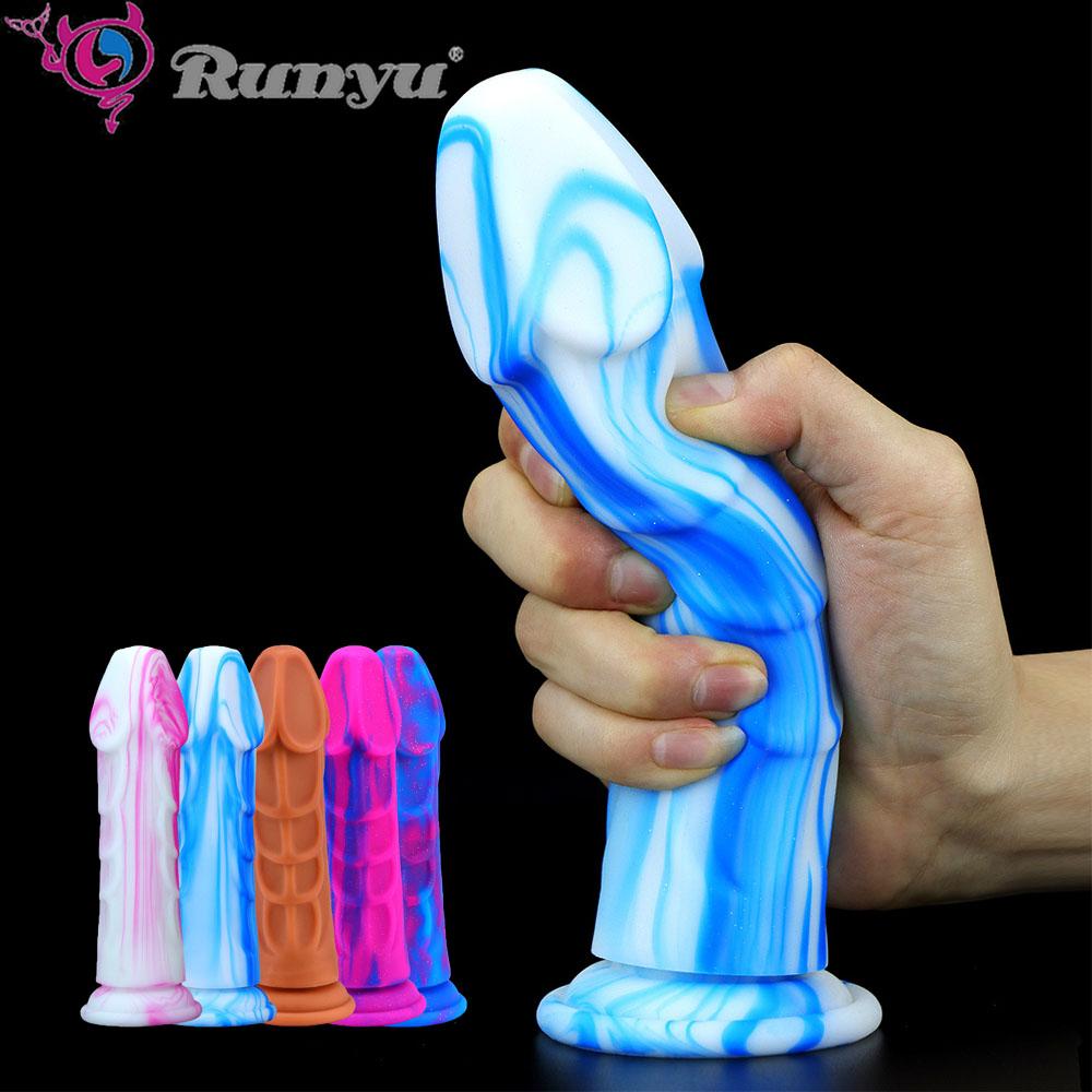 Красочный фаллоимитатор RUNYU, силиконовый искусственный пенис, секс-игрушки для женщин, игры для взрослых, мастурбации