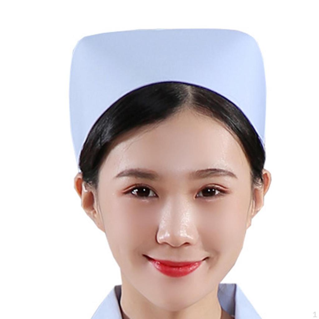 Scrub Caps Women Men, Classic Cute Duck Blue Adjustable Working Caps Turban Hat Cleaning Cap Sweatband Elastic Bandage Tie Back Nurse