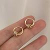 Trendy Gold Plated Geometric Gear Shape Circle Hoop Brincos para Mulheres Menina Moda Zircon Jóias Fivela Tipo