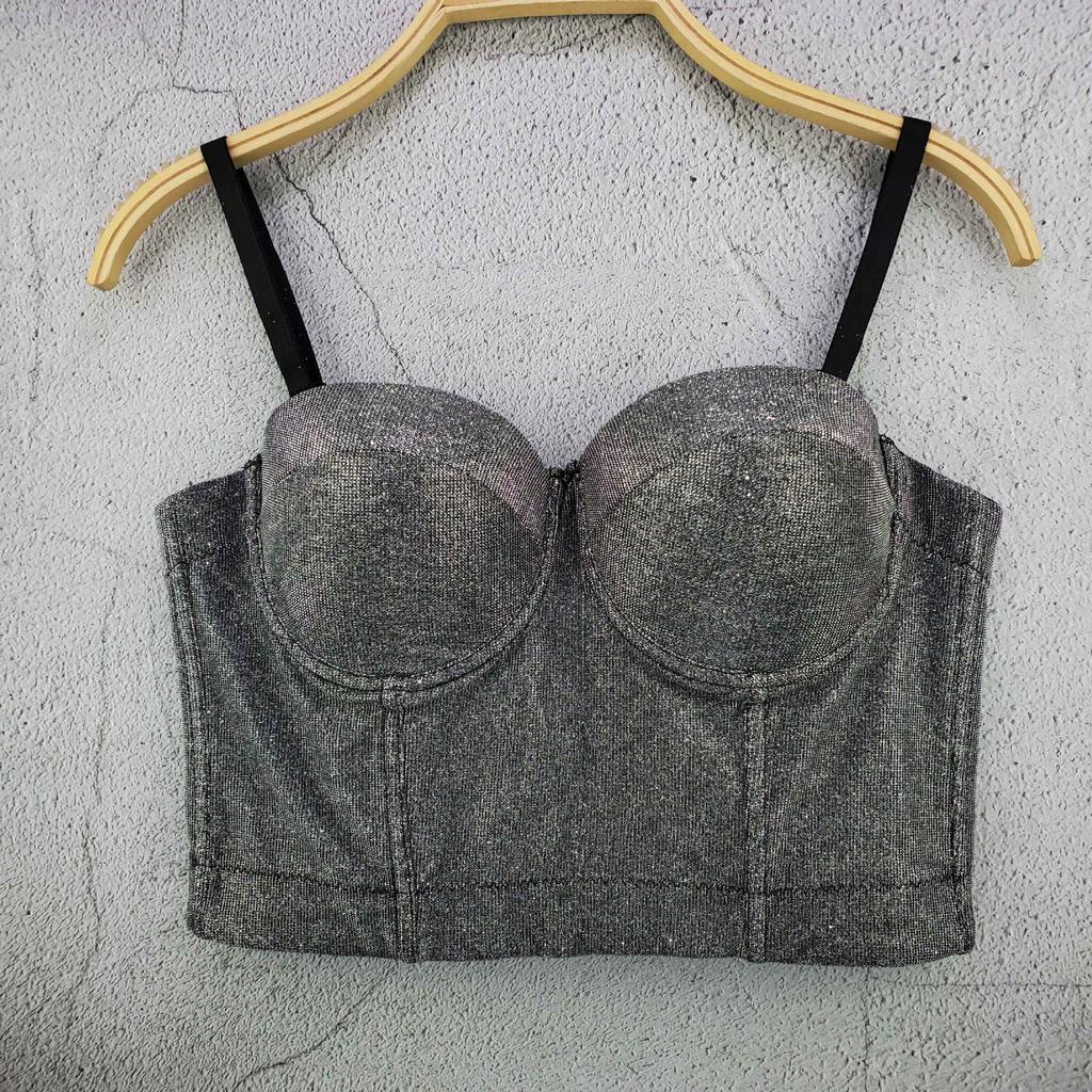 Stylish Versatile Women's Wear Solid-color Cotton Sleeveless Vest Gold Powder Short-sleeve Strapless Top Camis & Tank Tops