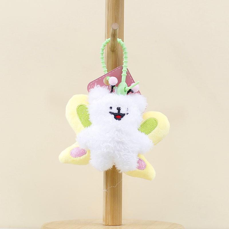 Love Butterfly Wings Maltese Keychain Cute Backpack Decorative Doll Pendant