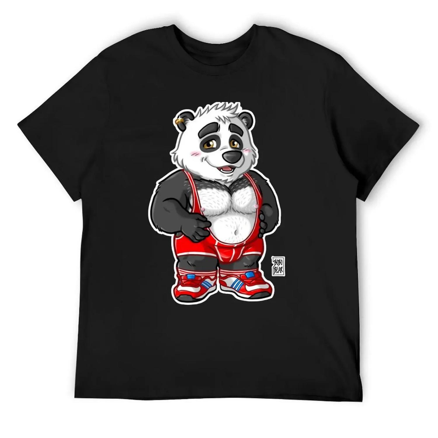 

CHUNKY PANDA - BEARZOO SERIES T-Shirt shirts graphic valentines clothes topping custom shirt men t shirts XXXXXL чорний
