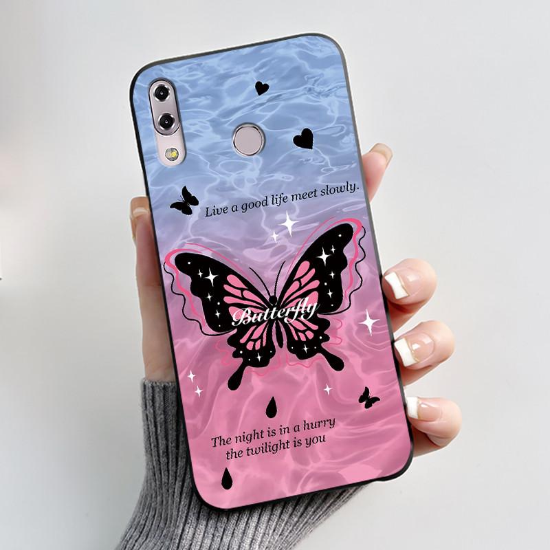 Case For Asus ZenFone 5 5z ZS620KL ZE620KL Capa Coque Cute Cartoon Printing Shell Protective Cover Soft Silicone Black Casing
