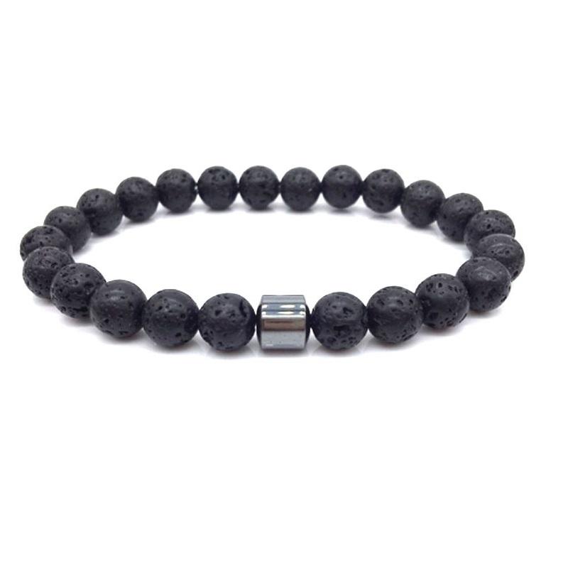 Mode Naturstein Armbänder Männer Energie Zylinder Hämatit Heilung Armbänder für Frauen Gebet Reiki Charme Schmuck Geschenk