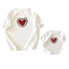 2024 Glitter Heart Cotton Family T-Shirt Set: Parent-Child Matching Short Sleeve Summer Tops for Three or Four