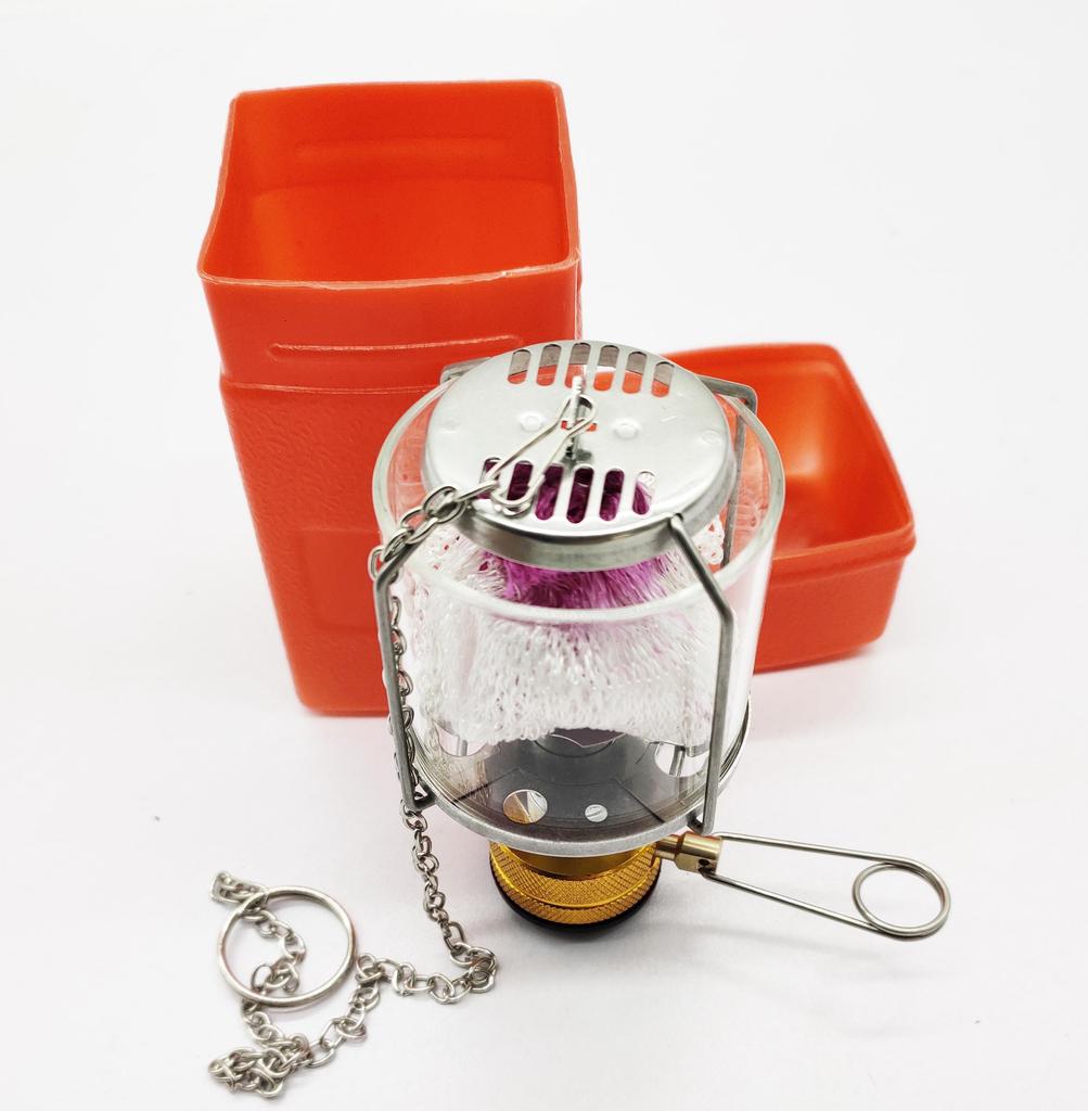 Camping Mini Portable Camping Lantern Gas Light Tent Lamp Torch Hanging Glass Lamp Travel Gas Stove