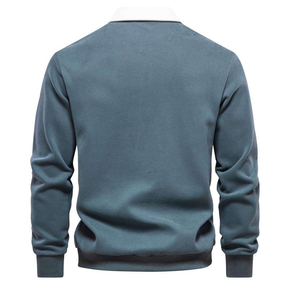 TrendHub New Autumn Fashion Design Polo Neck Sweatshirts for Men Casual and Social Wear Quality Cotton Mens Sweatshirts