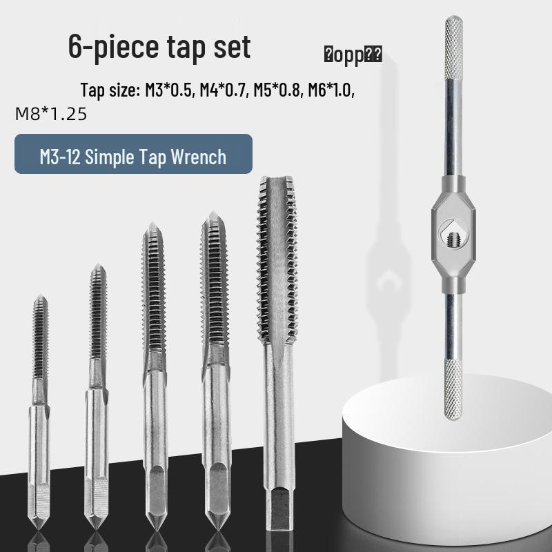 Manual Tap and Die Set: Tapping Drill Bits & Wrench Kit M3-M30