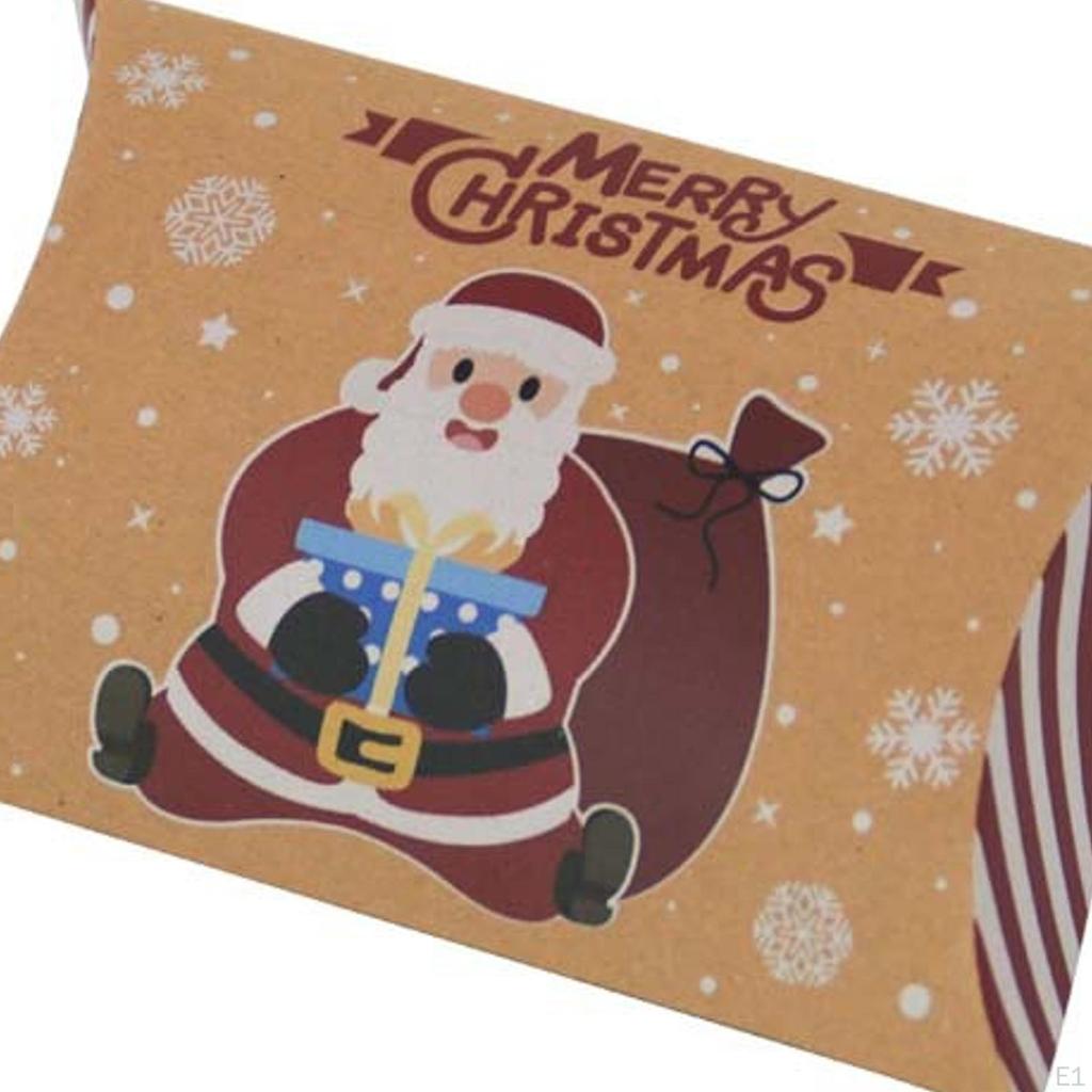 10Pcs Christmas Candy Boxes Gift Pillow Card Holder Lightweight Portable Small Gifts Bags