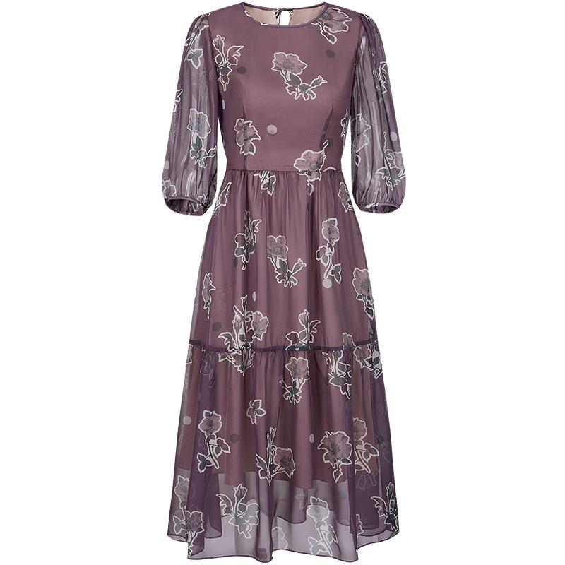 

Annakou Elegant Floral Print Flowy Dress 2XL