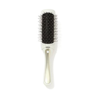 Francfranc Salon Vibrating Ion Hairbrush, White, Negative Ions, Battery-Operated, Electric Brush, Scalp Care, Gift