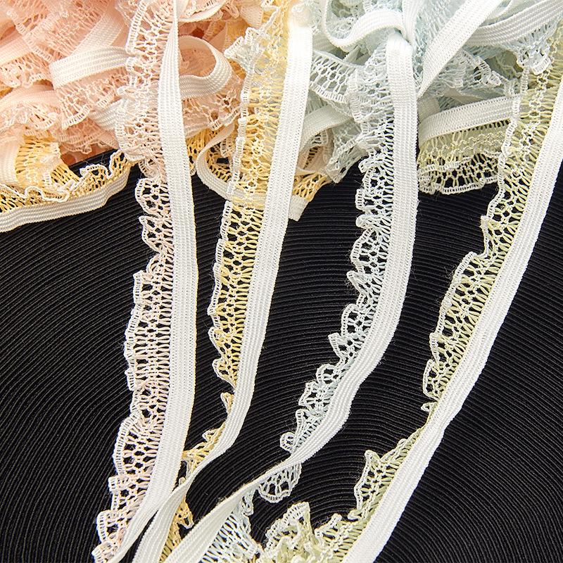 1.5cm Lace Ruffle Bath Puff & Headband Set with Elastic Webbing