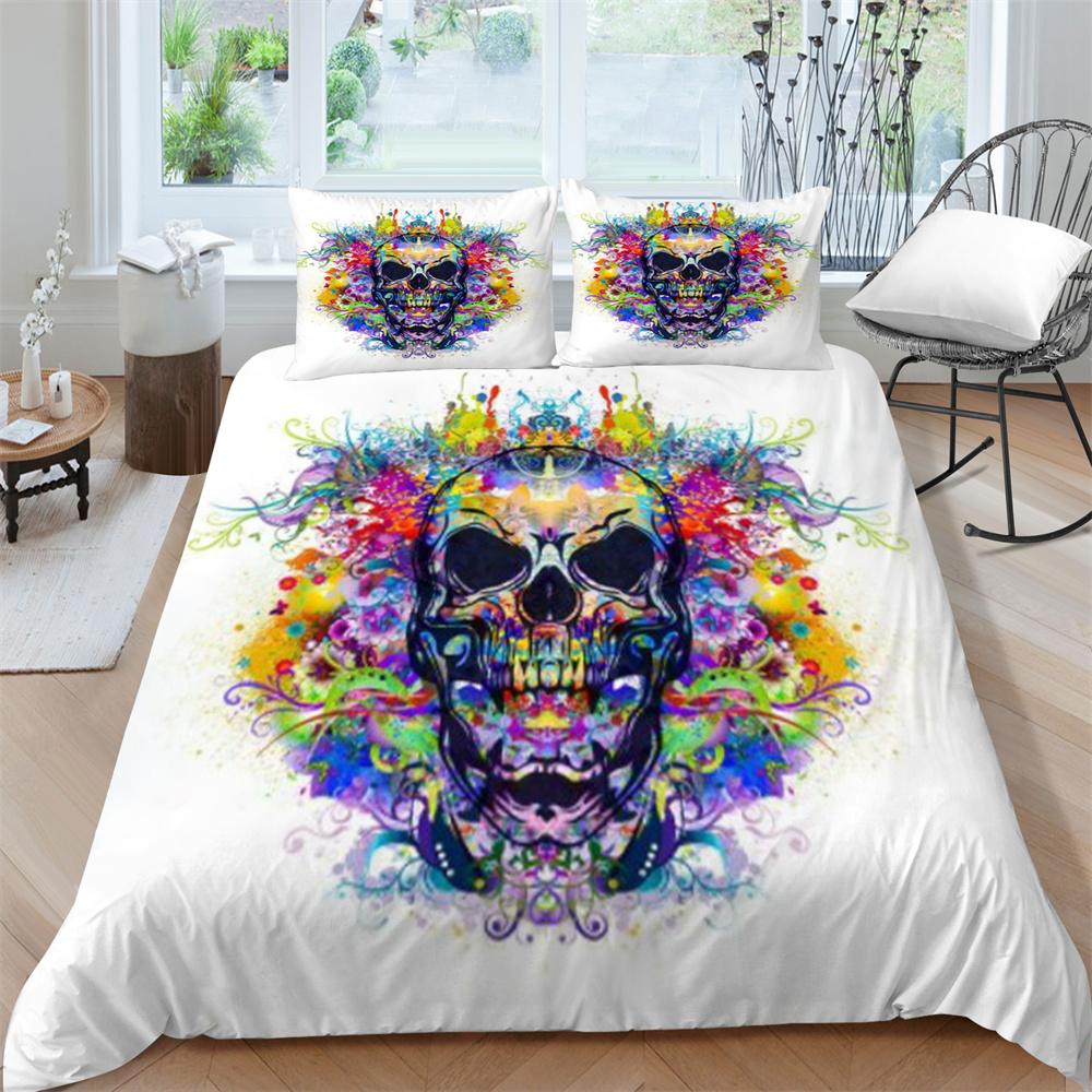 3D Totenkopf Bettwäsche Bettdecke Abdeckungen Home Bettwäsche Teenager Bequeme Bettdecke Bettbezug Set Polyester Bettwäsche Anzug