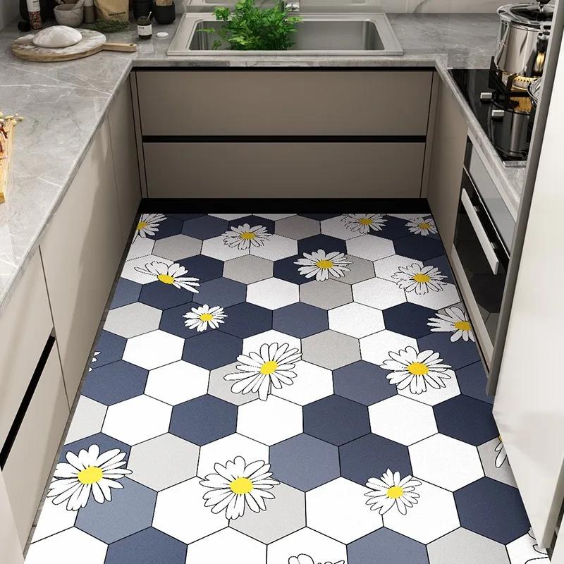 Kitchen Carpet Oil-proof Non-slip Waterproof Rug Pvc Leather Floor Mat Home Decor Large Area Rugs Alfombra De Cocina