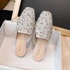 Flat-soled Single Shoes, New Rhinestone Temperament, Half-support Single Shoes, Soft-soled Bag Head, Female Summer Wear a Foot