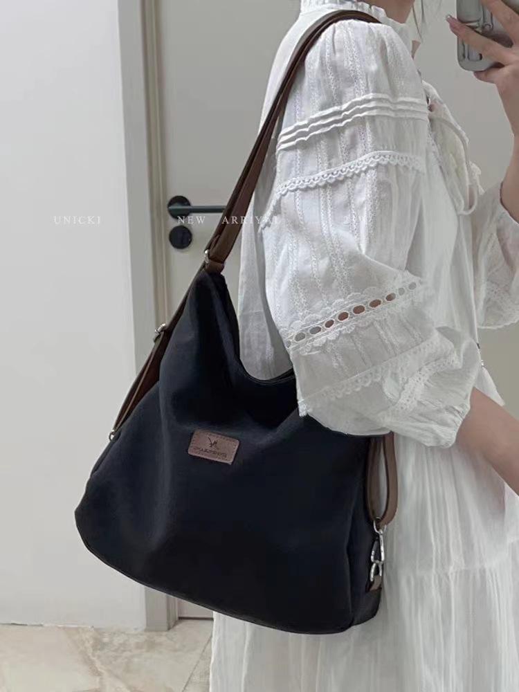 

Student class canvas bag women s new summer large-capacity backpack commuter shoulder underarm tote bag