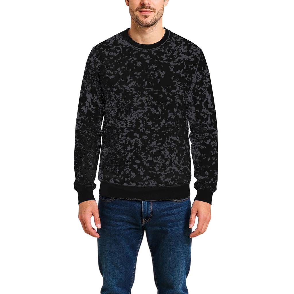 Pánská trendy volná mikina s kulatým výstřihem, dlouhý rukáv, pro volný čas