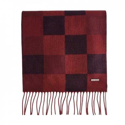 Plaid Acrylic Fringe Scarf