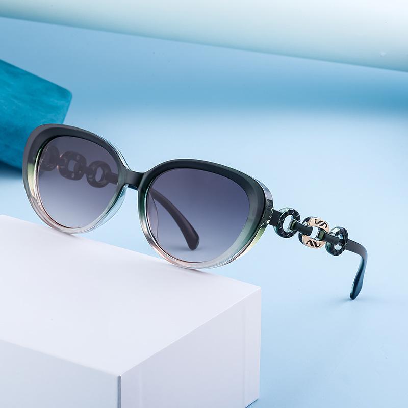 Ochelari de soare polarizați Cat Eye pentru femei, ochelari de soare cu lanț Tide, ochelari de soare pentru femei