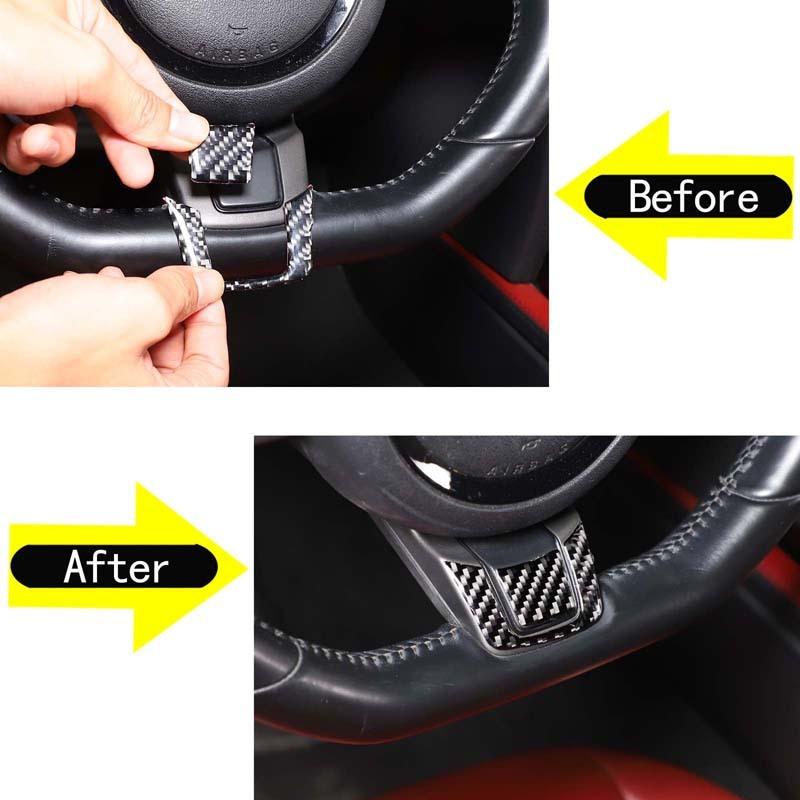For Jaguar F-TYPE 2013-2022 Soft Carbon Fiber Car Steering Wheel Decorative Sticker Car Interior Accessories