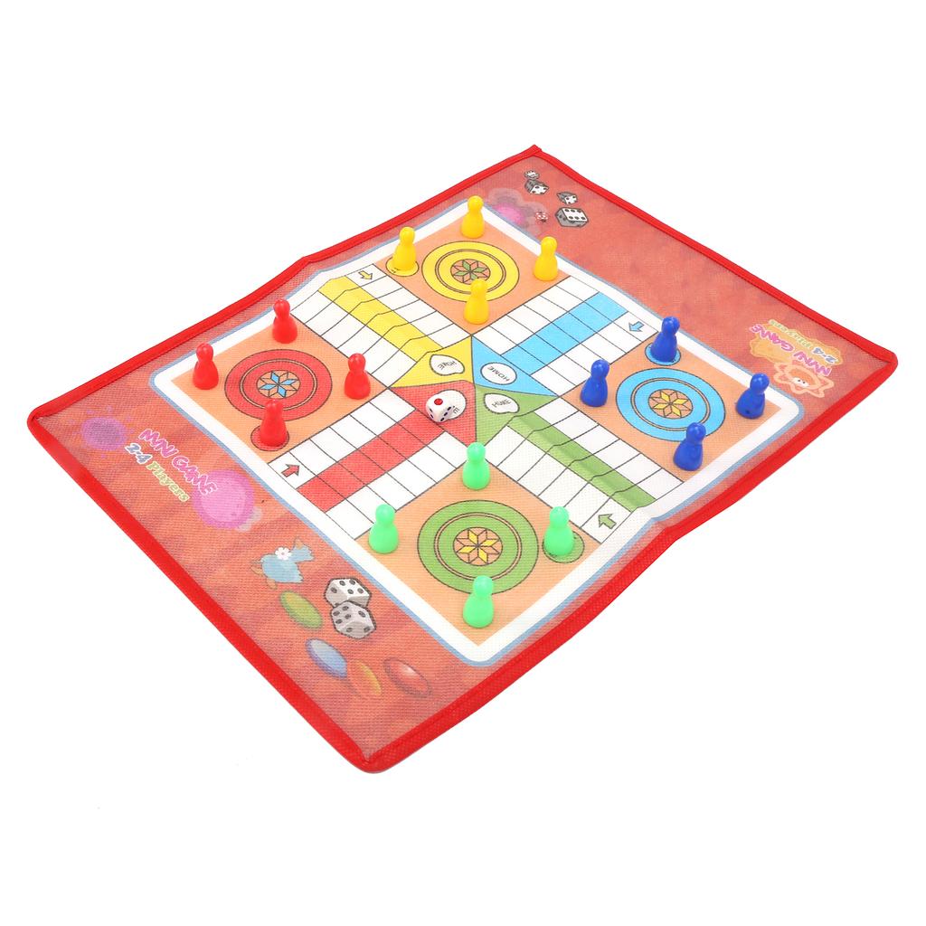 2 in 1 Snake and Ladder Flying Chess Set NonWoven Fabric Portable Family Table Game