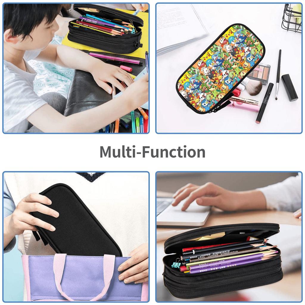 Custom Pokemon All Character Collage  Large Capacity Bags for Child  School Pencil Bag for Boys Gilrs Kids
