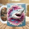 3D Great White Shark Tiger Shark Megalodon Ocean Ceramic Coffee Mark Cup Tea Cup New Shark