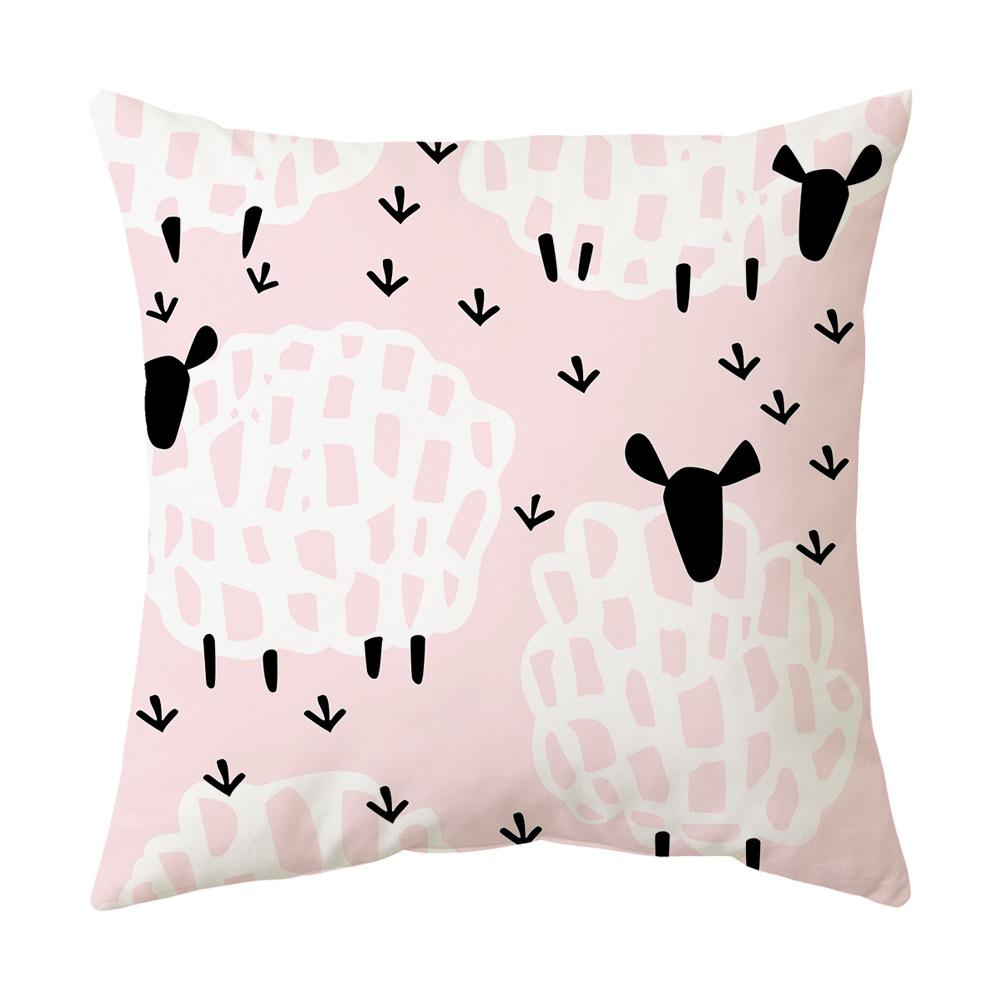 Față de pernă decorativă imprimată galben pentru casă, mașină, canapea