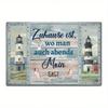 1pc German Nautical Lighthouse Metal Tin Sign Quote Wall Art Home Decor Farmhouse Living Room Gift