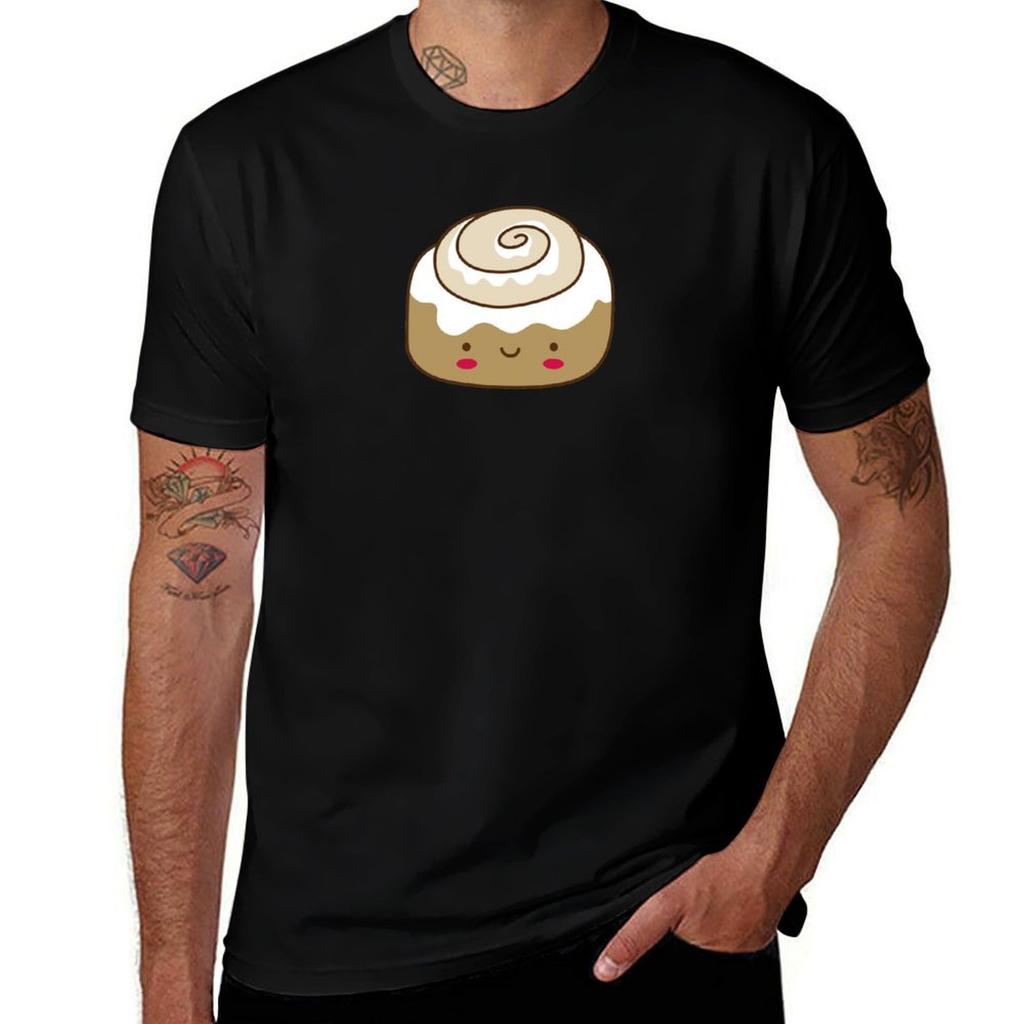 Cute Kawaii Cinnamon Bun Tshirt Sweat Resistant Workout Tee Shirt